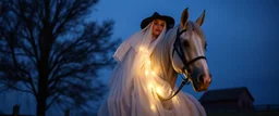 amish ghost horsedressed in amish outfit