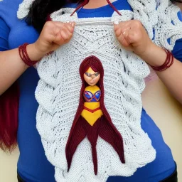 female superhero with macrame