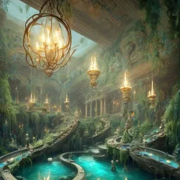 a gorgeous, stunning spa with gauzy curtains, dark wood floor, decorative blue-green ocean in glass ball, plants, smooth black stones, candles, 8k resolution, high-quality, fine-detail, digital art, detailed matte, volumetric lighting, illustration, 3D octane render, brian froud, howard lyon, selina french, anna dittmann, annie stokes, lisa parker, greg rutowski, George Grie, Ben Goossens, Igor Morski