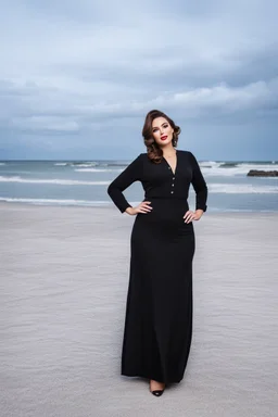 full body of very beautiful lady midi skirt and blouse , curvy hair ,standing idle happy pose in studio pretty makeup