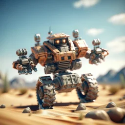 selfie of dangerous macho bot jumping over a truck in the desert, photo-realistic, shot on Hasselblad h6d-400c, zeiss prime lens, bokeh like f/0.8, tilt-shift lens 8k, high detail, smooth render, down-light, unreal engine, downlight