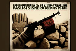 poster for palestine resistance guns and stones