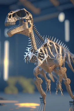 Dinosaur skeleton ,8k,unreal engine, very detailed, cinema 4D, perfect angle