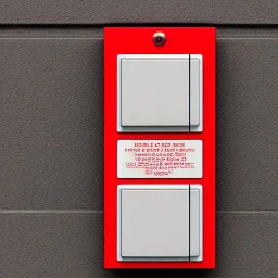 Fire alarm red notifier box on wall