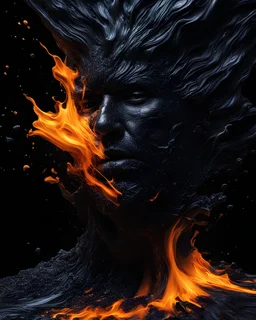 Masterpice, man melting, art, abstract, 8k, HDR, black background, atmospheric, DLSR