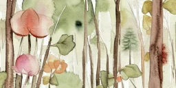 exquisite whimsical woodland watercolor, delicate woodland , cute, adorable, linen backdrop, warm colors, sepia tone