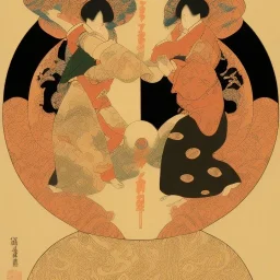 Ukiyo-e Style , yin and yang