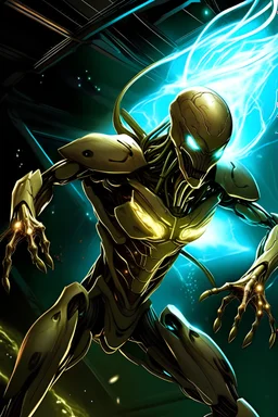 Krasnigon's fists clash with Maltrons metallic limbs, creating shockwaves that shake the hangar. He uses telekinesis to hurl debris at her, but Maltron effortlessly dodges, her laser eyes locked on her target. Maltrons eyes emit deadly beams, slicing through the air. Krasnigon evades, using his alien energy to create protective barriers. The hangar is gradually reduced to a battleground of destruction. Krasnigon seizes a moment to speak to Maltron.She engulfs him and releases a glow from her che