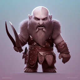 isometric clean art of super cute god of war, full body shot, soft lighting, soft pastel gradients, high definition, 3d icon clay render, blender 3d