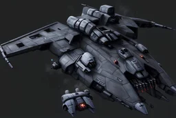 a dropship used to transport troopers inside its reinforced hull at the will of the Dark Inquisitor. The dropship is landing at a warzone, with troopers in black armor and wielding advanced weapons