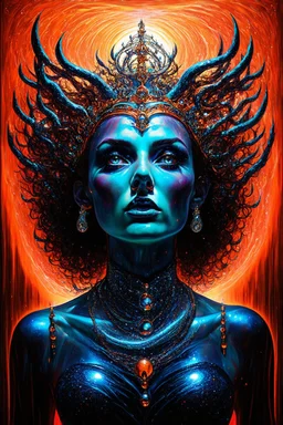 queen of the underworld; neo-surrealistic optical art