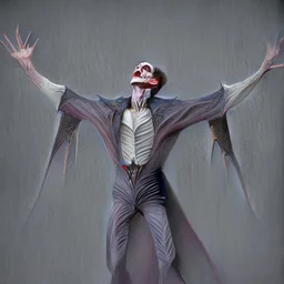 a vampire with arms outstretched viewed from the side photo