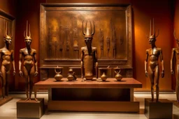 A brownish bronze Egyptian kingdom with crabs painted by Mark Rothko