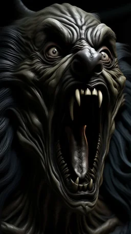 The wolf man Howling in giger style