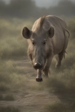 Animation image of wild warthog, 8k high quality real life animation