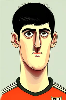 Thibaut Courtois Belgian soccer player ,cartoon 2d