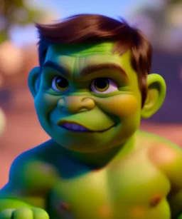 Baby hulk, full body, bokeh