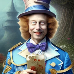 "Mad Hatter" book young man character of "Alice in the wonderland", detailed eyes, elegant,sarcastic smile, by Disney,Chie Yoshii,