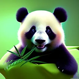 cute baby panda, by pixar