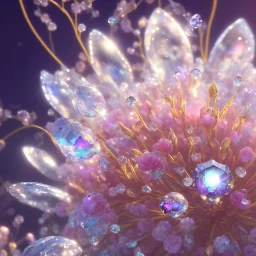 one big crystal subtle flower in a galactic ambiance with a beautiful fairy, transparent petals, delicate colors, in the foreground, full of details, smooth，soft light atmosphere, light effect，vaporwave colorful, concept art, smooth, extremely sharp detail, finely tuned detail, ultra high definition, 8 k, unreal engine 5, ultra sharp focus