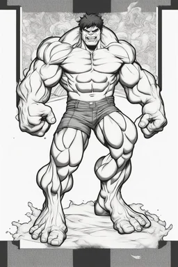 out line art of HULK super HIRO colouring pages with white background ,skech style ,full body. only use outline,mandala style,clean line art,white background,no shadow and clear and well outlined