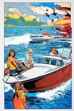 on the boat , american 2560's pop art