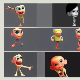 dynamic design of a character pixar style