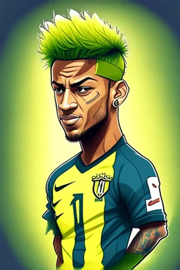 cartoon Neymar Brazilian football player
