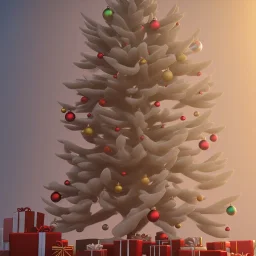 christmas tree made out of frosting, 4k, 8k, highly detailed, cinematic, ultra photorealistic, ultra realistic, volumetric lighting