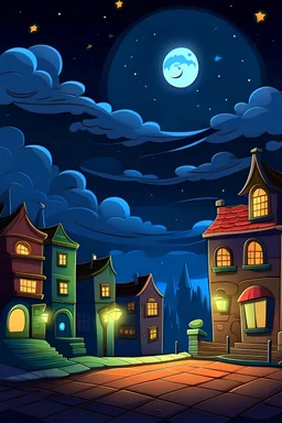 night time background cartoon