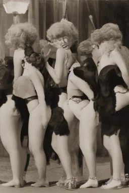 Four Ziegfeld Girl on short jeans