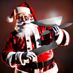 Photo, Santa Claus, blood and guts, butcher knife, meat cleaver