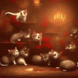 black red hall , mouses , cats