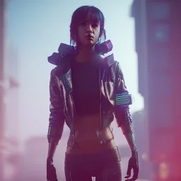 Cyberpunk outfit cool girl unreal 5, octane render,cinema4d, dynamic lighting, dramatic lighting, 4k, redshift render, highly detailed, hyper realistic, in space