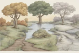 A drawing of the four seasons