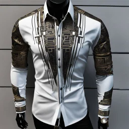 Camisa para hombre moda futurista elegante, calidad ultra, hiperdetallada, 12k