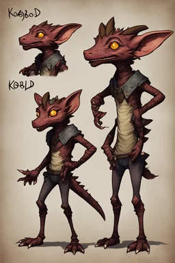 a kobold OC reference sheet