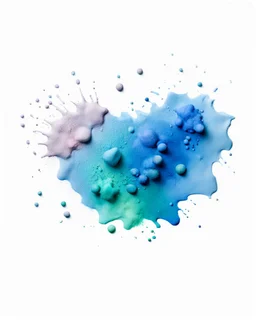 scattered powder on a white background painted with watercolor paints, top view