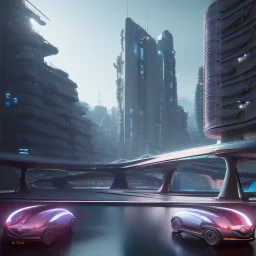 Renault Zoë, futuristic city, blue,