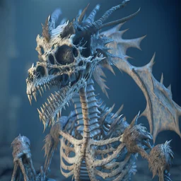 skeleton zombie dragon, unreal engine 5, 8k resolution, photorealistic, ultra detailed