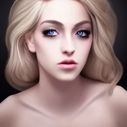 a princess with a lot of makeup, and beautiful blonde hair style, dramatic, dramatic lighting, volumetric lighting, hyperrealism, 8k, high quality, photorealistic, lot of details