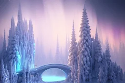  white and gold crystal castle，waterfall, winter snow flakessnow, northern Lights, full of details, smooth, bright sunshine，soft light atmosphere, light effect，vaporwave colorful, concept art, smooth, extremely sharp detail, finely tuned detail, ultra high definition, 8 k, unreal engine 5, ultra sharp focus