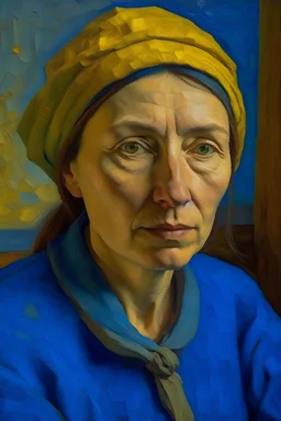 retrato de Silvia Inés Tomas, trabajadora de la UNR, Rosario, Santa Fe, Argentina, según Van Gogh