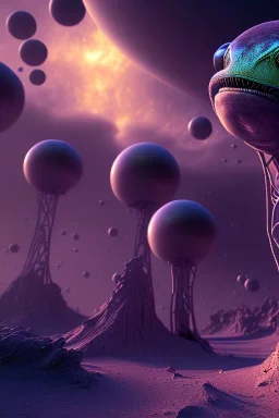 alien STRANGE WORLDS, 8k, finely detailed, photo realistic.