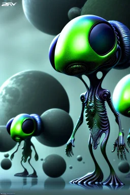 full length aliens clean art NFT, blender 3d