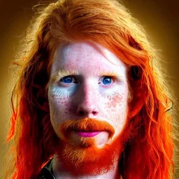 Portrait of young Courtney Gains as a ruggedly handsome, joyful, roguish pirate, charismatic, attractive male, masculine, perfect, precisely detailed clear eyes, unblemished, flawless skin, softly freckled face; meticulously detailed multi-hued ginger carrot-colored cherry fire red hair; fantasy, intricate, elegant, highly detailed, digital painting, concept art, matte, sharp focus, illustration, art by artgerm and greg rutkowski and alphonse mucha