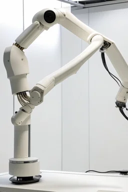 A slender flexible robotic arm with flexible joint is being drawn on a white frame. 机械臂要多彩