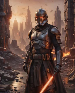 star wars bald male corellian pilot wearing pearlescent black and gunmetal grey First Order special forces heavy assault stealth commando armor and helmet with gold trim inside the jedi temple, hyperdetailed, dynamic lighting, hyperdetailed background, 8k resolution, volumetric lighting, light skin, fully symmetric details