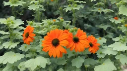 Tithonia rotundifolia in the garden.