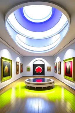 3D-shot Museum of Paintings The shape of the hall is oval without decoration